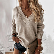Ava Casual Comfy Top – Oversized Damestrui met Elegante V-Hals