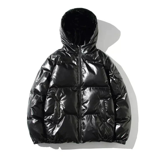 Winddichte metallic puffer winterjas heren – warme en waterafstotende jas voor koude dagen