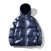 Winddichte metallic puffer winterjas heren – warme en waterafstotende jas voor koude dagen
