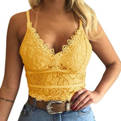 Kyra Kanten Top – Sexy en Elegante Dames Top met Bloemenpatroon en V-Hals