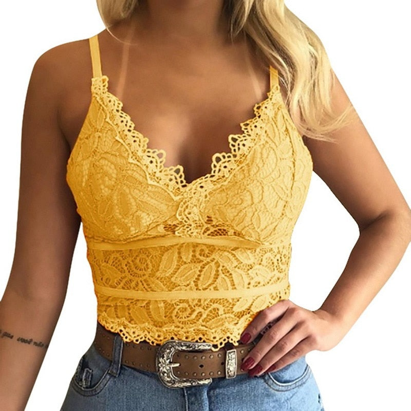 Kyra Kanten Top – Sexy en Elegante Dames Top met Bloemenpatroon en V-Hals
