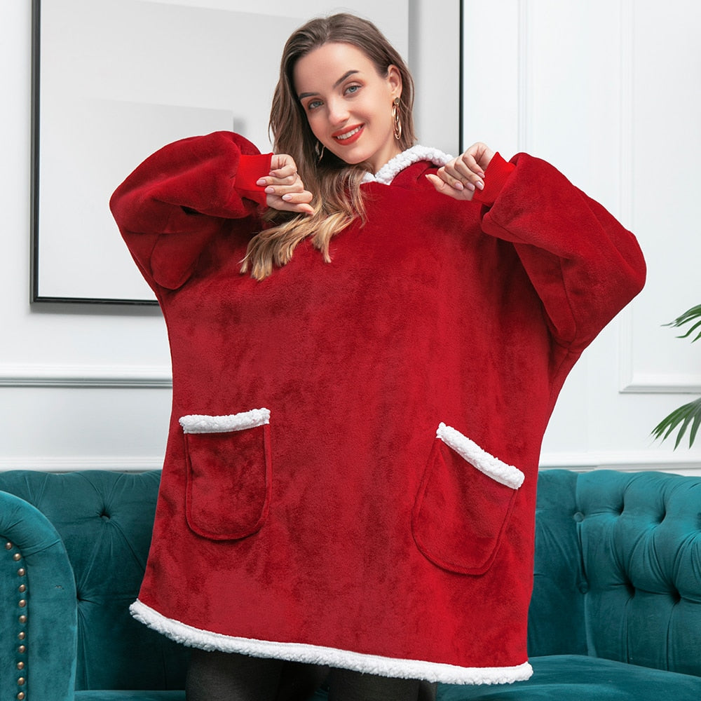 Vardi Dante Hoodie & Deken – Oversized Hoodie Blanket van Zacht Fleece en Wol