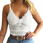 Kyra Kanten Top – Sexy en Elegante Dames Top met Bloemenpatroon en V-Hals