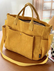 Belén corduroy schoudertas dames | Trendy ribstof tas | Ruime en praktische indeling