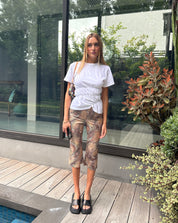 Sydney katoenen dames T-shirt met scrunch-details – basic met twist