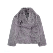 Luxe kunstbont jas dames – warme volumineuze faux fur mantel in elegante stijl