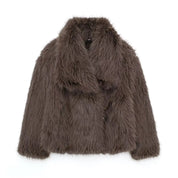 Luxe kunstbont jas dames – warme volumineuze faux fur mantel in elegante stijl