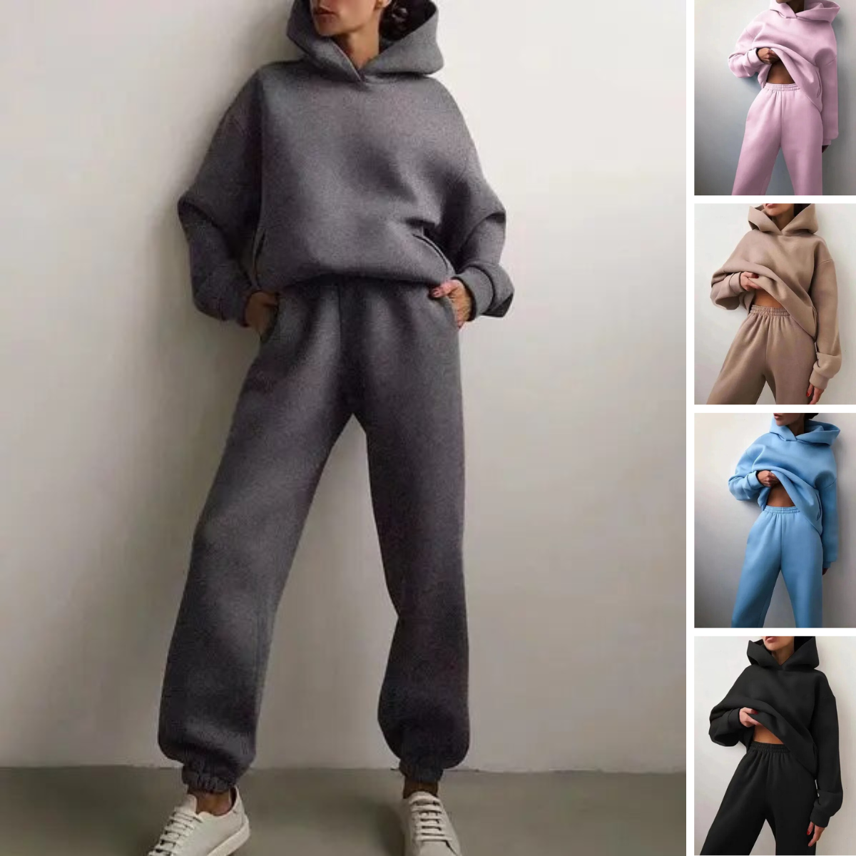Dames hoodie en joggingbroek set – warm & stijlvol loungewear