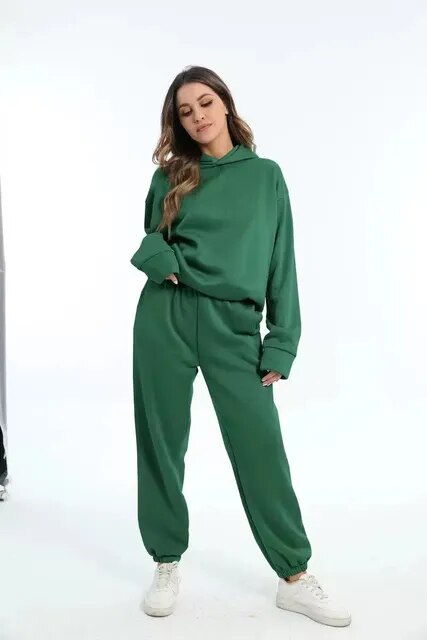 Dames hoodie en joggingbroek set – warm & stijlvol loungewear