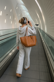 Juliette dames leren tas – ruime vintage tote bag van hoogwaardig leer met portemonneetje