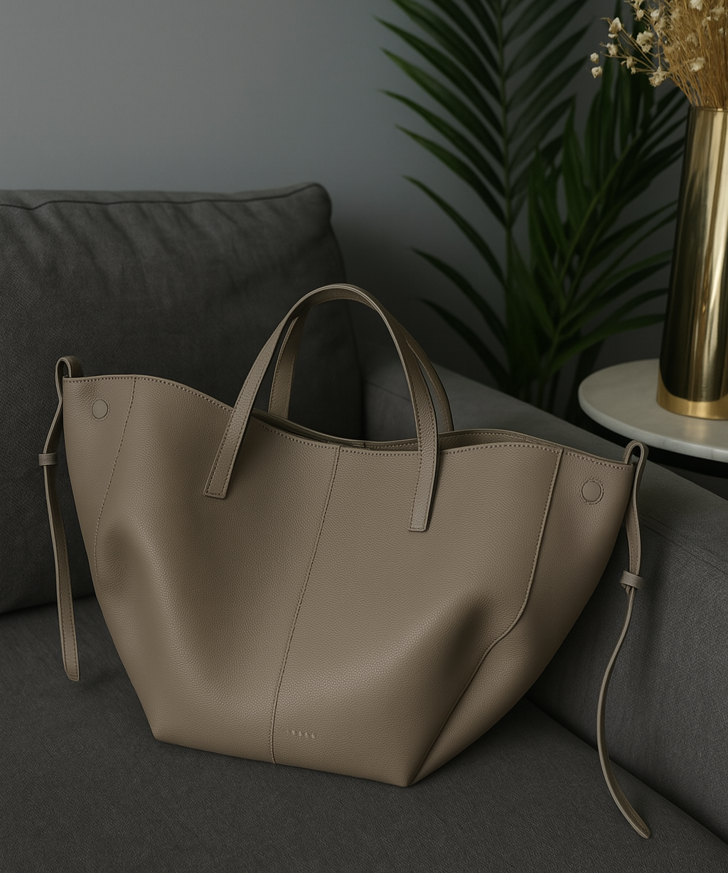 Juliette dames leren tas – ruime vintage tote bag van hoogwaardig leer met portemonneetje