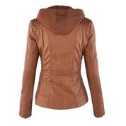 Leren jas dames met capuchon – waterafstotende jas van echt leer | Heidi-Mode