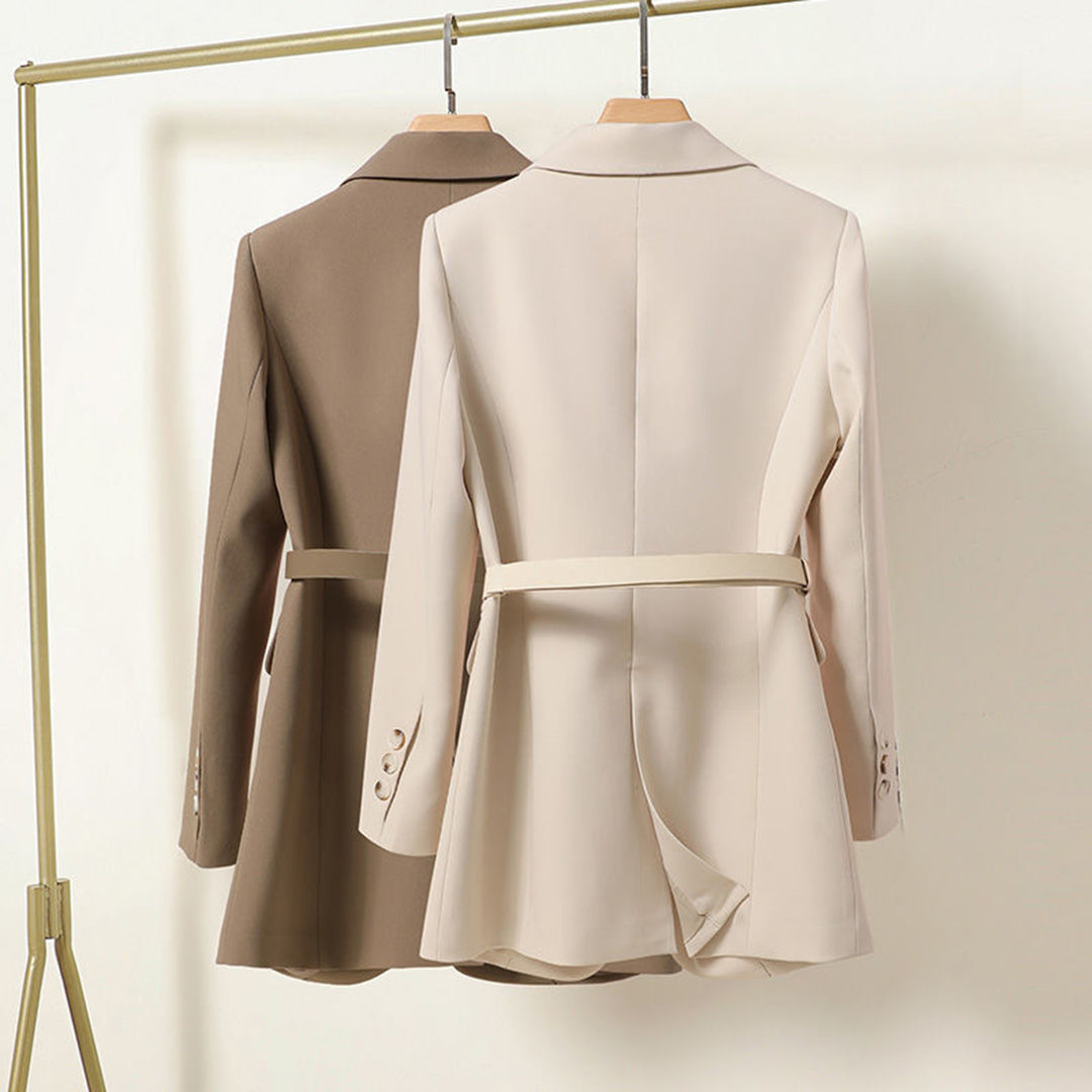 Lange dames blazer – stijlvolle blazer met ceintuur voor elegantie & comfort