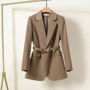 Lange dames blazer – stijlvolle blazer met ceintuur voor elegantie & comfort