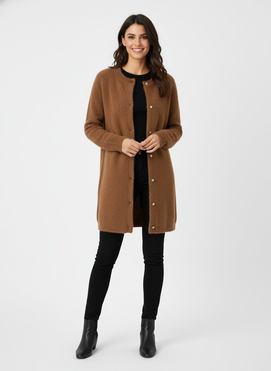 Lange dames winterjas met zachte voering – stijlvolle warme jas voor koude dagen