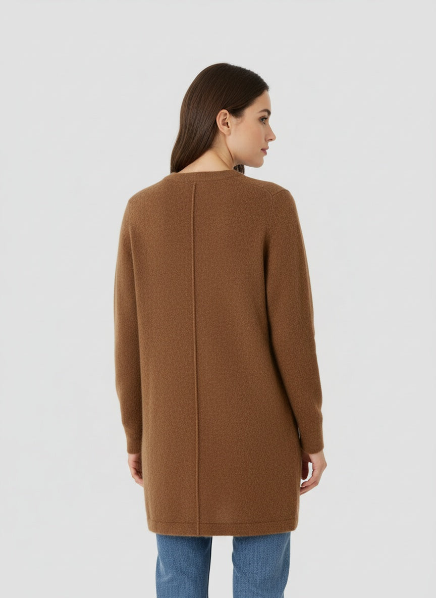 Lange dames winterjas met zachte voering – stijlvolle warme jas voor koude dagen