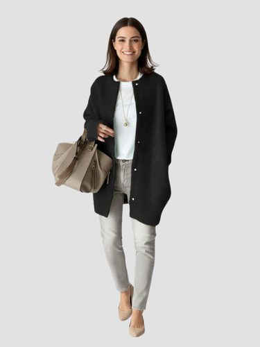 Lange dames winterjas met zachte voering – stijlvolle warme jas voor koude dagen