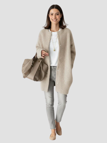 Lange dames winterjas met zachte voering – stijlvolle warme jas voor koude dagen