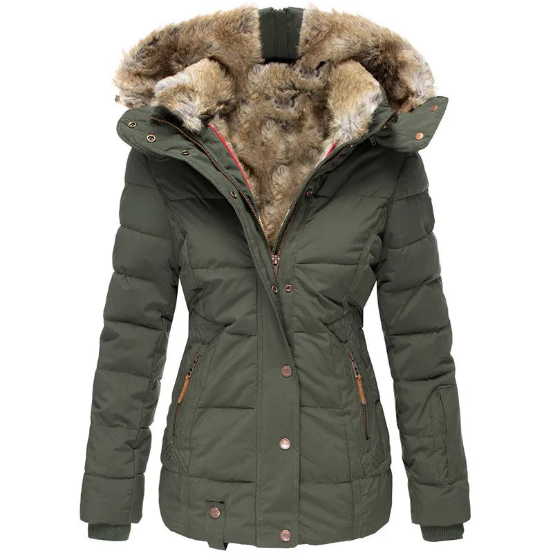 Vivianne winterjas dames – elegante jas met afneembare bontkraag