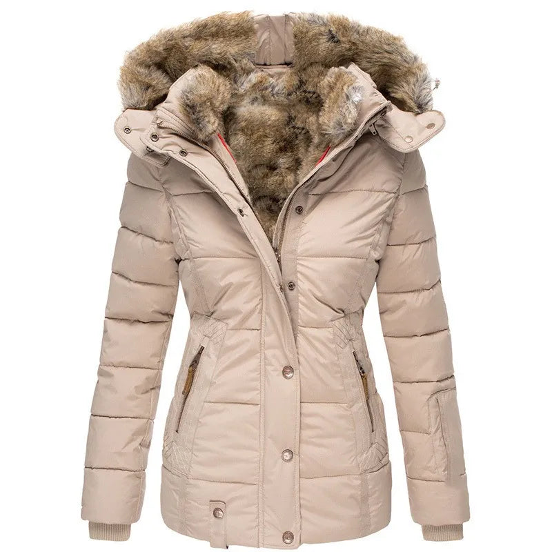 Vivianne winterjas dames – elegante jas met afneembare bontkraag