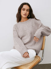 Cralo dames trui – warme zachte pullover van wolmix met comfortabele pasvorm