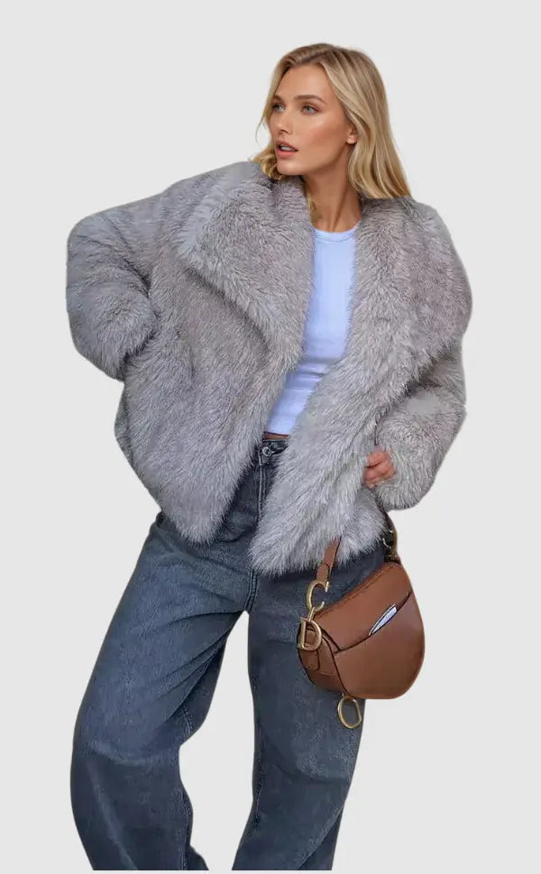 Luxe kunstbont jas dames – warme volumineuze faux fur mantel in elegante stijl