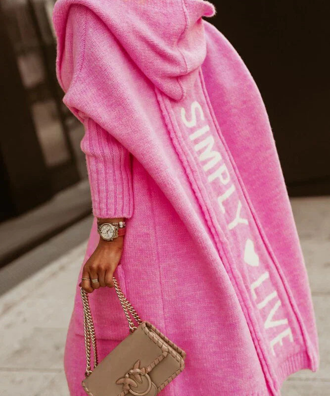 Lange Gebreide Dames Cardigan – Margo | Vest met Capuchon en Oversized Pasvorm