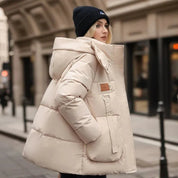 Dames Gewatteerde Waterdichte Winterjas met Capuchon – Warm, Stijlvol & Weerbestendig