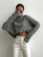 Nima dames trui – oversized gebreide turtleneck trui in tijdloos design