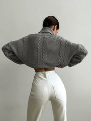 Nima dames trui – oversized gebreide turtleneck trui in tijdloos design