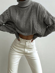 Nima dames trui – oversized gebreide turtleneck trui in tijdloos design