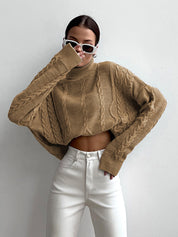 Nima dames trui – oversized gebreide turtleneck trui in tijdloos design