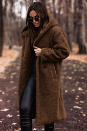 Lange teddy mantel dames – warme en stijlvolle winterjas met relaxte pasvorm