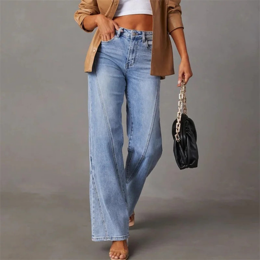 Wide leg high waist jeans dames – stijlvolle wijde spijkerbroek met hoge taille