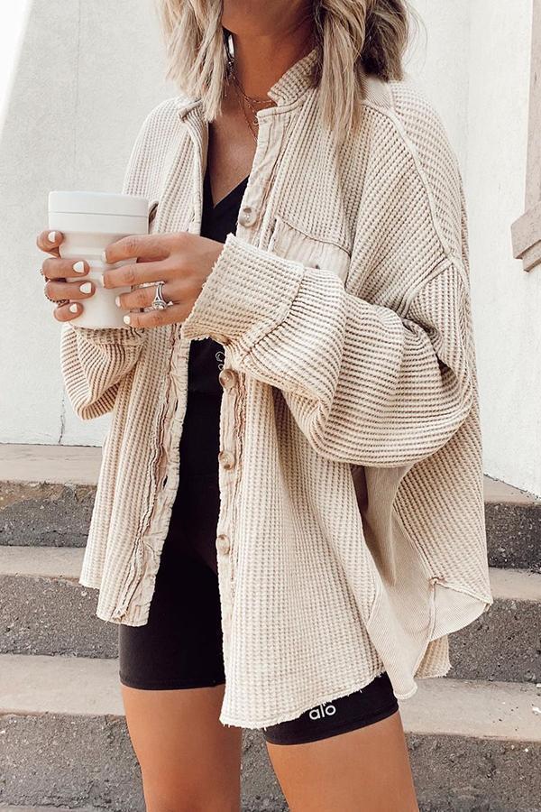 Heidi dames winterjack – oversized wafelstructuur jas met warme voering