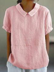 Noa linnen look top dames | Oversized zomertop met korte mouwen | Luchtige blouse