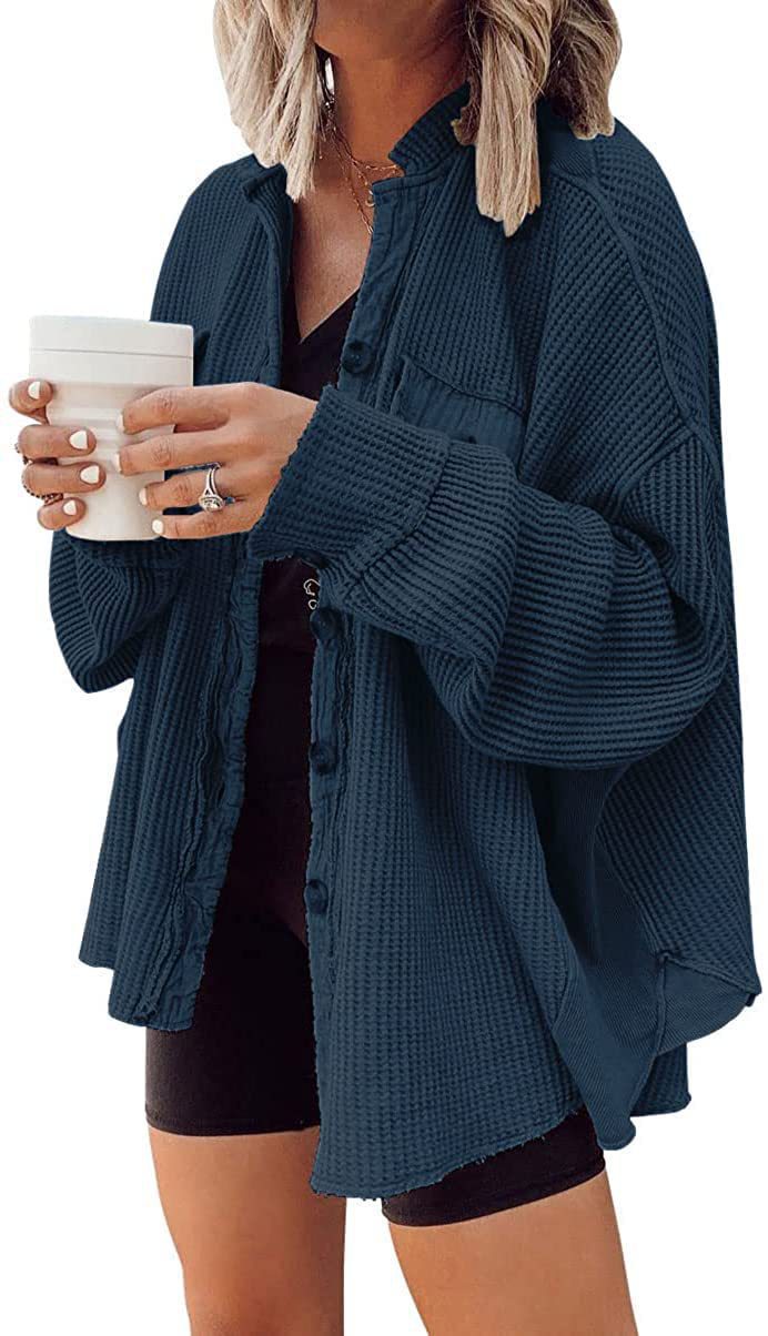 Heidi dames winterjack – oversized wafelstructuur jas met warme voering