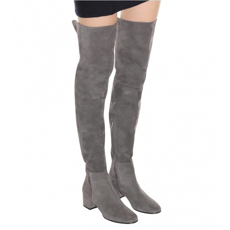 Overknee suède laarzen dames – elegante hoge laarzen met blokhak en comfortabele pasvorm
