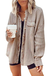 Heidi dames winterjack – oversized wafelstructuur jas met warme voering