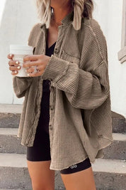 Heidi dames winterjack – oversized wafelstructuur jas met warme voering