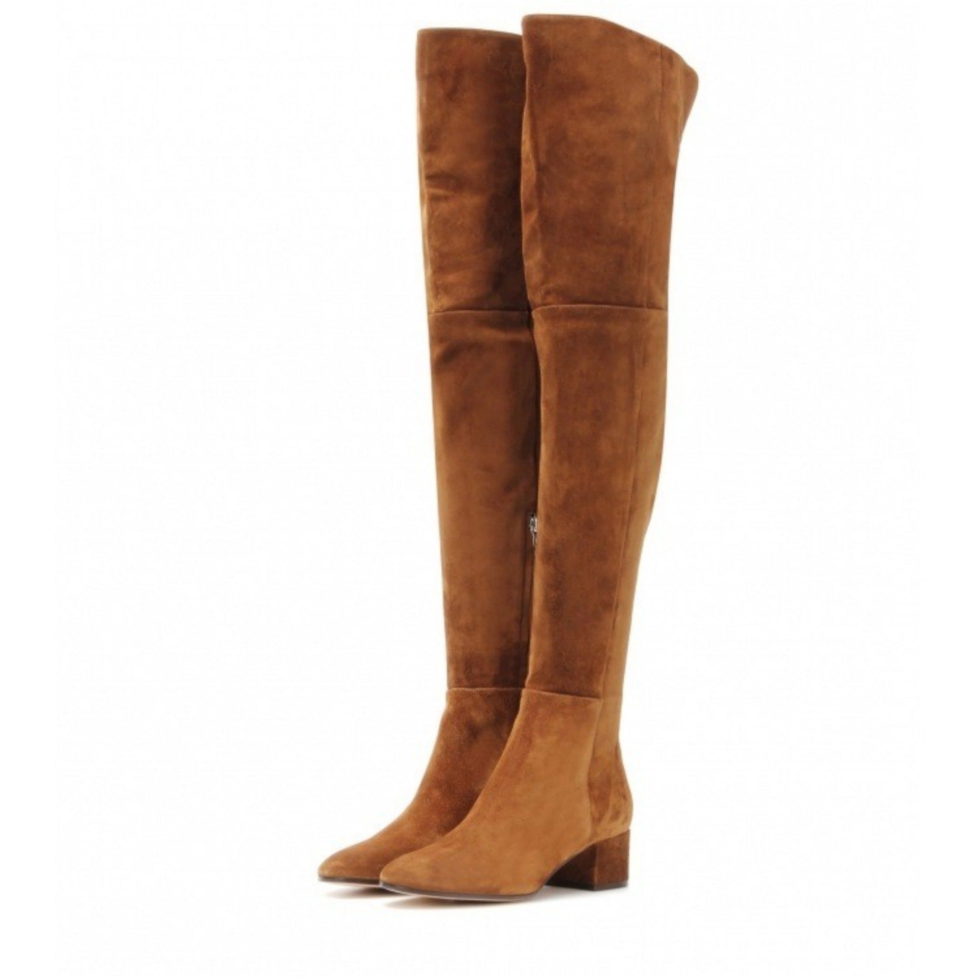 Overknee suède laarzen dames – elegante hoge laarzen met blokhak en comfortabele pasvorm