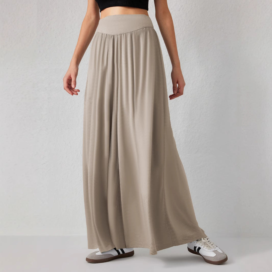 Heidi dames jersey broek – wijde broek met hoge taille en comfortabele pasvorm