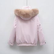 Dames winterjas – warme jas met grote bontkraag en waterafstotende stof