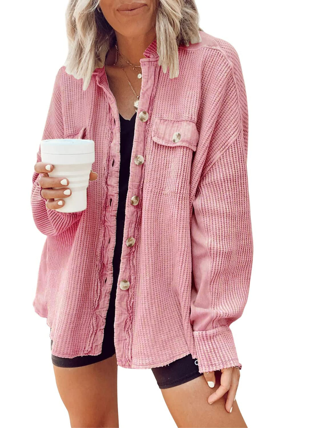 Heidi dames winterjack – oversized wafelstructuur jas met warme voering