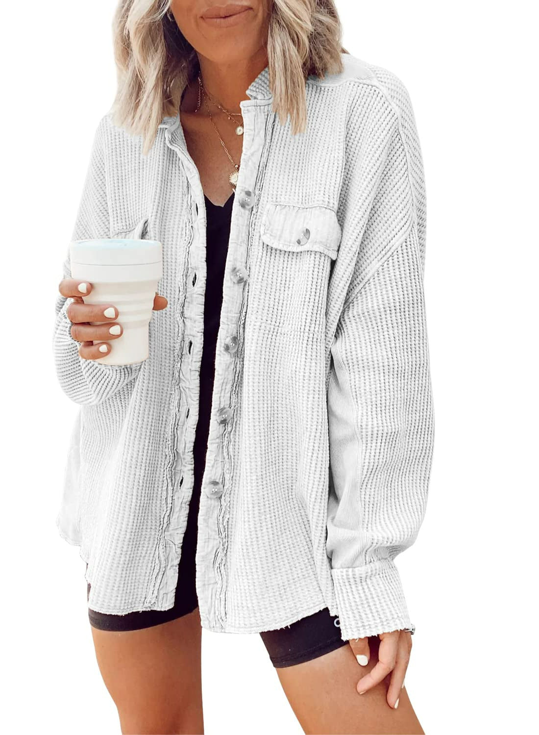 Heidi dames winterjack – oversized wafelstructuur jas met warme voering
