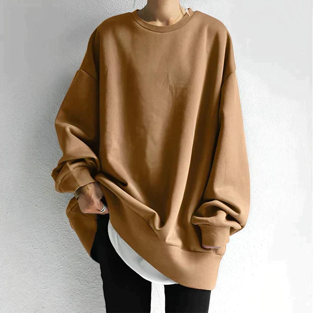 Oversized trui dames – losse gebreide trui met ronde hals en casual pasvorm