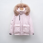 Dames winterjas – warme jas met grote bontkraag en waterafstotende stof