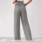 Heidi dames broek met strepen – wijde pantalon met elastische taille en zakken