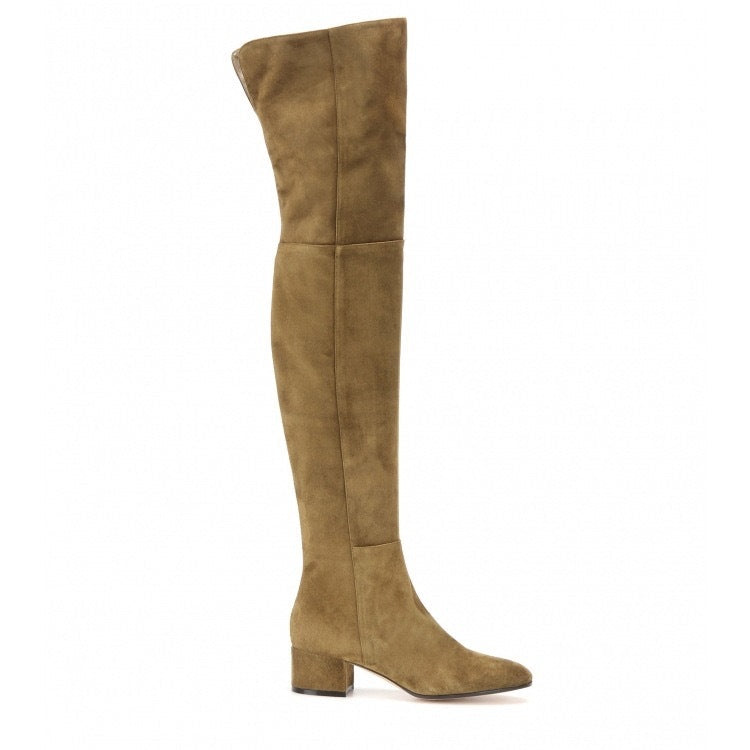 Overknee suède laarzen dames – elegante hoge laarzen met blokhak en comfortabele pasvorm