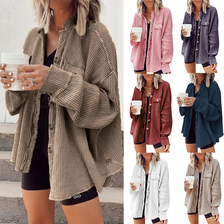 Heidi dames winterjack – oversized wafelstructuur jas met warme voering